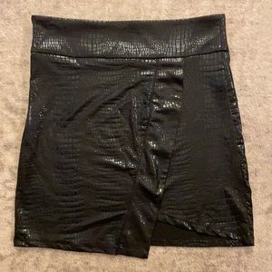 Black faux leather skirt